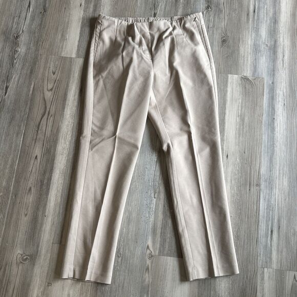 J Jill Cotton Tencel Modal Pull On Elastic Waist Beige Ankle Pants Size 8P - Picture 1 of 8